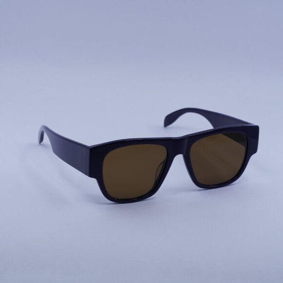 Alexander McQueen AM0328S 004 Sunglasses Blue Square Frame, Brown Lenses - Picture 5 of 11